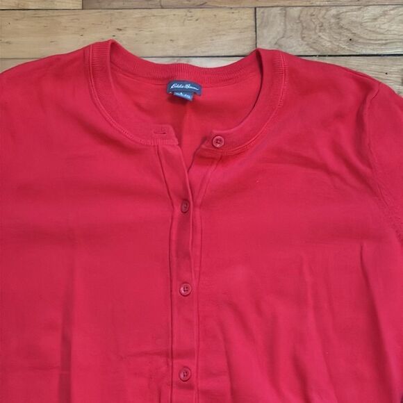 Eddie Bauer Women’s Red Long Sleeve Button Up Cardigan Sweater Size 2XL - Picture 4 of 6